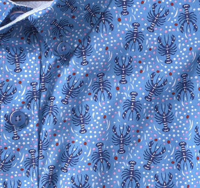 Men Printed Cotton ShortSleeve Shirt Blue Lobster JohnstonandMurphy ShortSleeve Shirts Men Printed Cotton ShortSleeve Shirt Blue Lobster JohnstonandMurphy ShortSleeve Shirts
