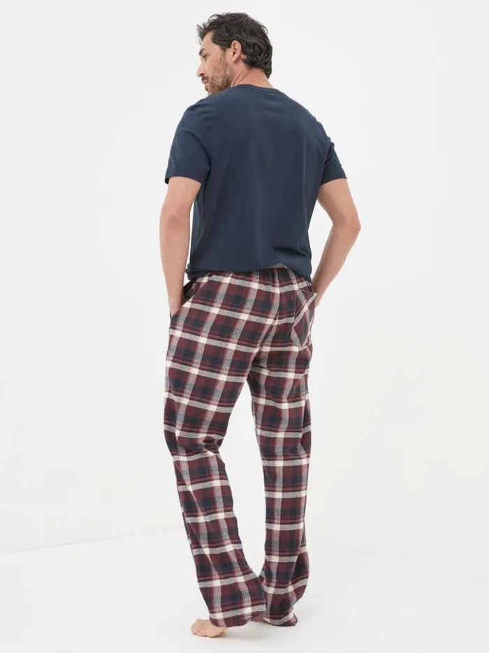 Men Pyjamas and Nightwear Fat Face Ferring Plum Purple Check Pyjama Bottoms