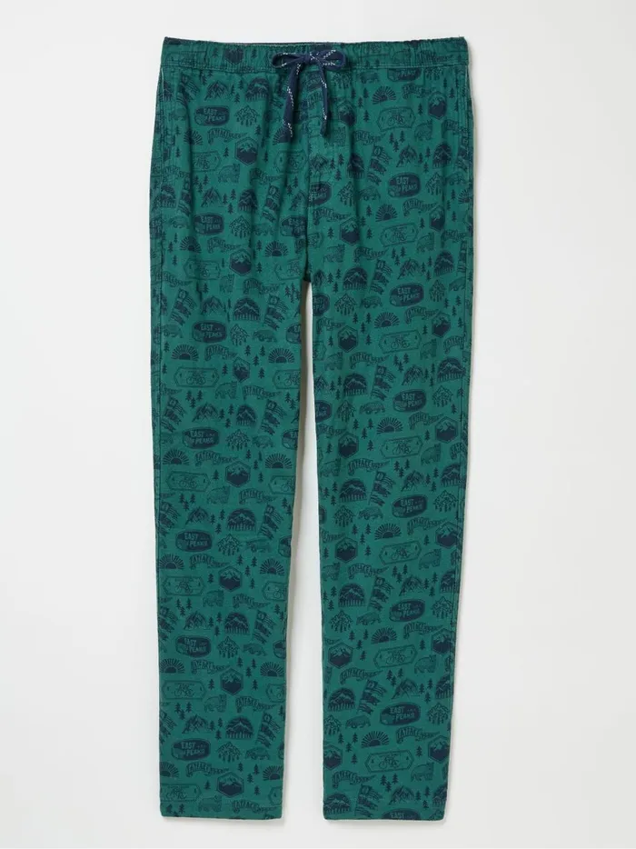 Men Pyjamas and Nightwear Fat Face Green Outdoors Print Pyjamas
