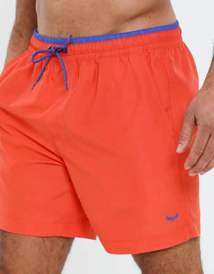 Men Red Contrast Logo Swim Shorts Threadbare Swim Shorts Men Red Contrast Logo Swim Shorts Threadbare Swim Shorts
