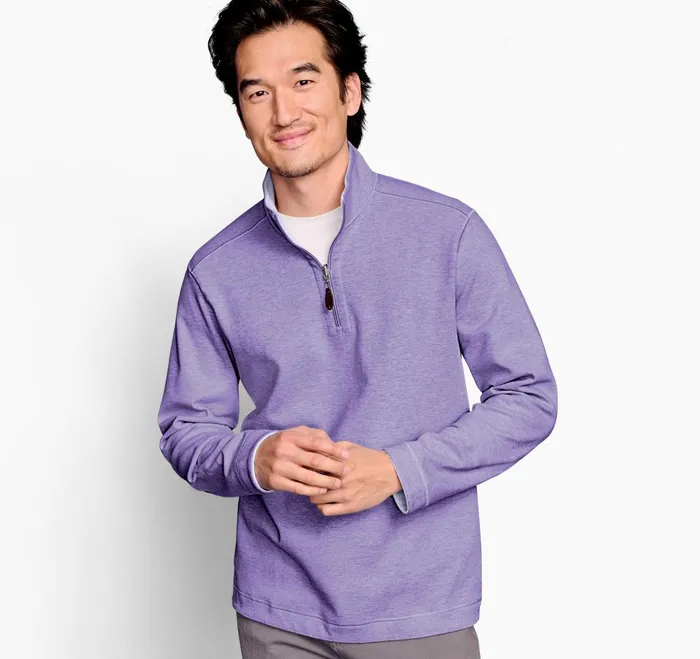 Men Reversible Solid QuarterZip Purplelight Blue JohnstonandMurphy Sweaters and Knits Men Reversible Solid QuarterZip Purplelight Blue JohnstonandMurphy Sweaters and Knits