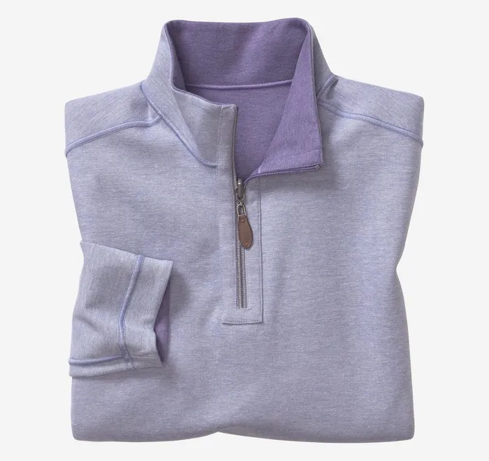 Men Reversible Solid QuarterZip Purplelight Blue JohnstonandMurphy Sweaters and Knits Men Reversible Solid QuarterZip Purplelight Blue JohnstonandMurphy Sweaters and Knits