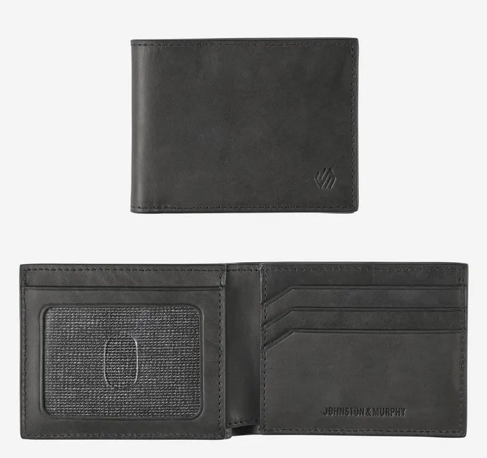 Men Rhodes Billfold Wallet Black Full Grain JohnstonandMurphy Wallets