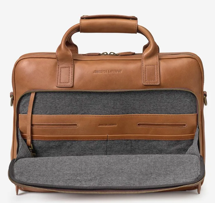 Men Rhodes Briefcase Tan Full Grain JohnstonandMurphy Backpacks and Briefcases Men Rhodes Briefcase Tan Full Grain JohnstonandMurphy Backpacks and Briefcases