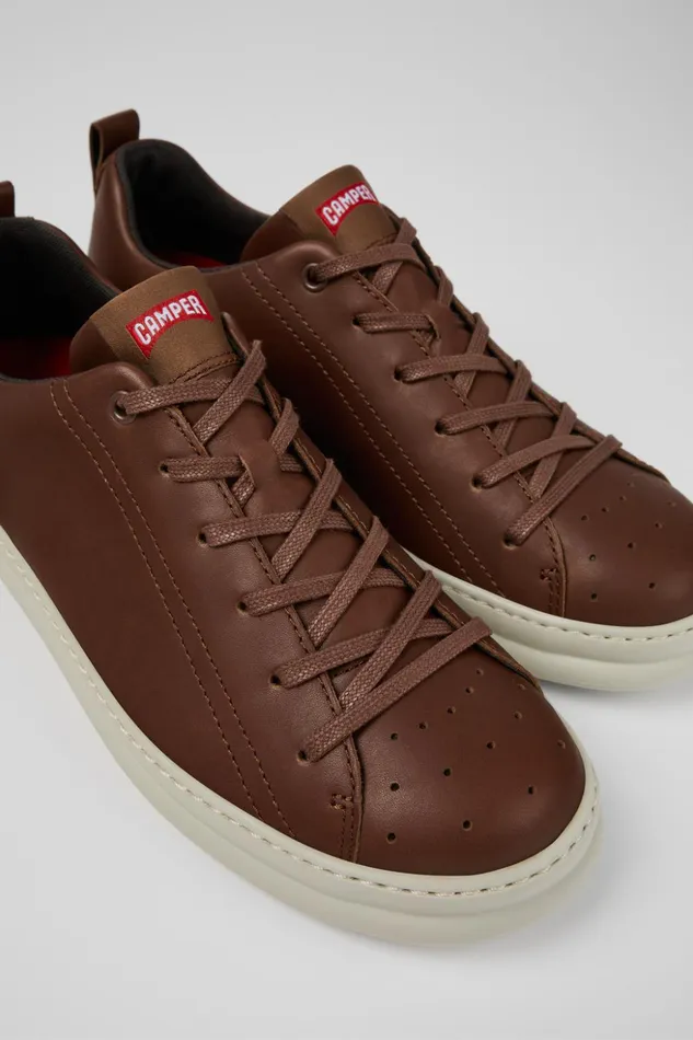 Men Runner Brown Leather Sneakers Camper Sneakers