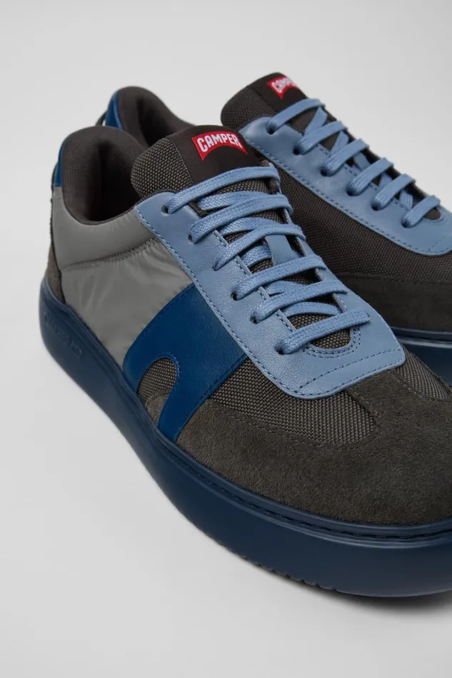 Men Runner K21 Gray Textile And Nubuck Sneakers Camper Sneakers