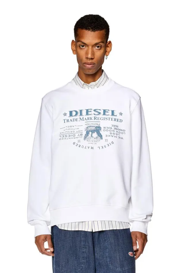 Men SGinnL2 White Diesel Sweaters Men SGinnL2 White Diesel Sweaters