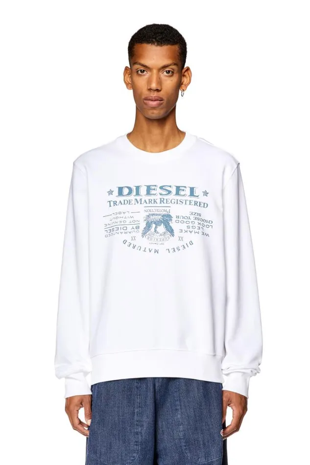 Men SGinnL2 White Diesel Sweaters Men SGinnL2 White Diesel Sweaters