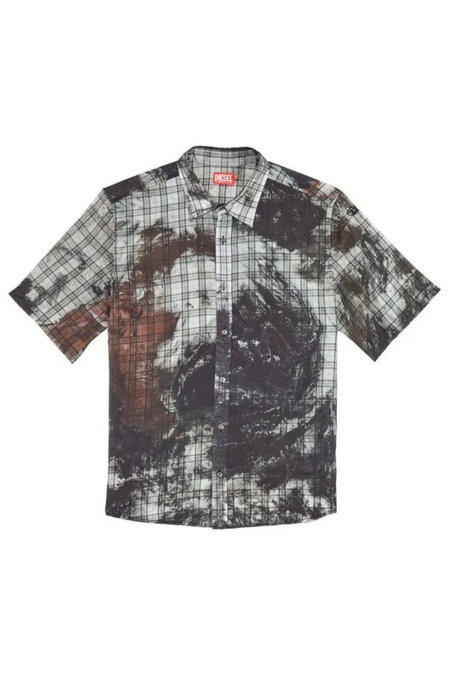 Men SUmbeSslGlobe Blackgrey Diesel Shirts Men SUmbeSslGlobe Blackgrey Diesel Shirts