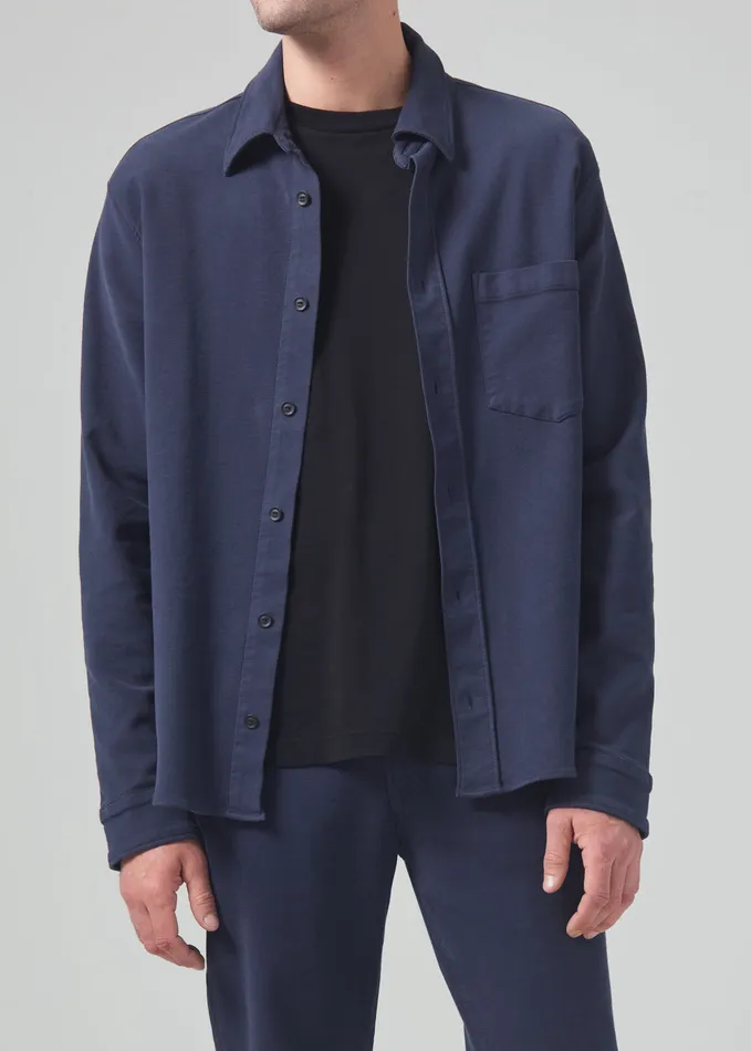 Men Shirts Citizens Of Humanity Luca Bucket Dye Shirt French Terry In Night Flight