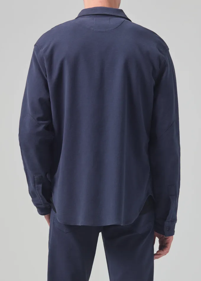 Men Shirts Citizens Of Humanity Luca Bucket Dye Shirt French Terry In Night Flight