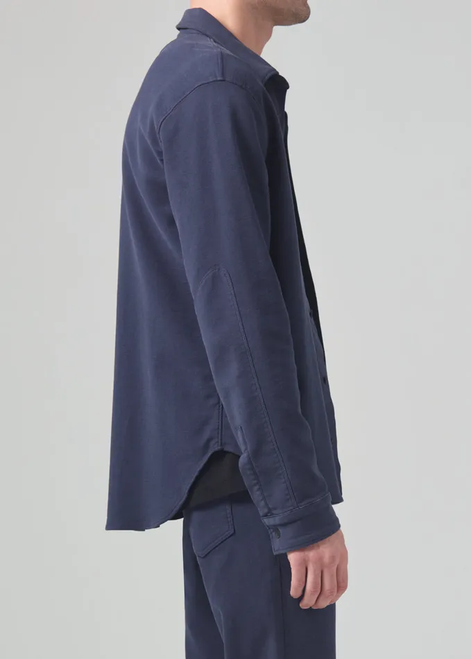 Men Shirts Citizens Of Humanity Luca Bucket Dye Shirt French Terry In Night Flight