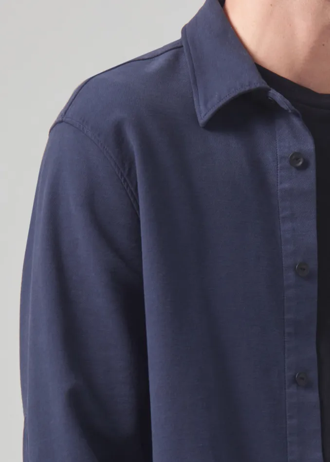 Men Shirts Citizens Of Humanity Luca Bucket Dye Shirt French Terry In Night Flight