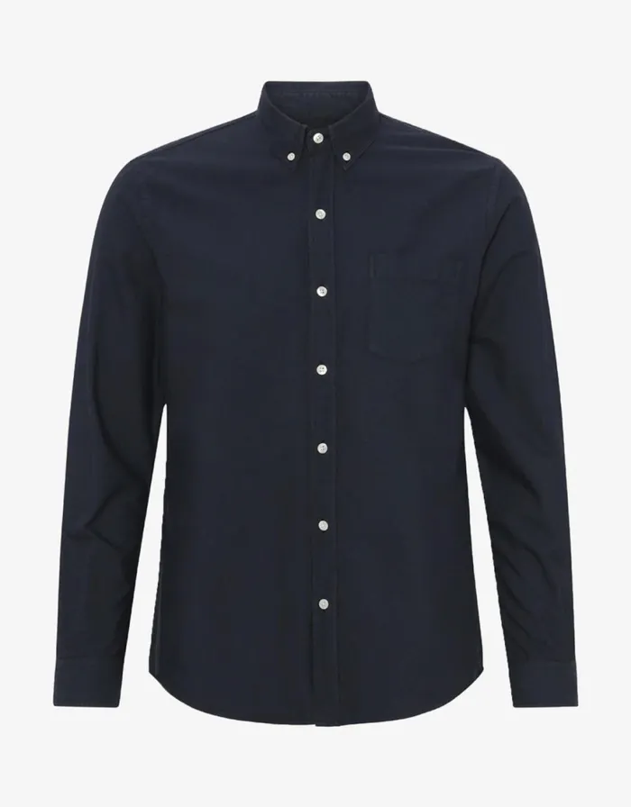 Men Shirts Colorful Standard Organic Button Down Shirt Navy Blue