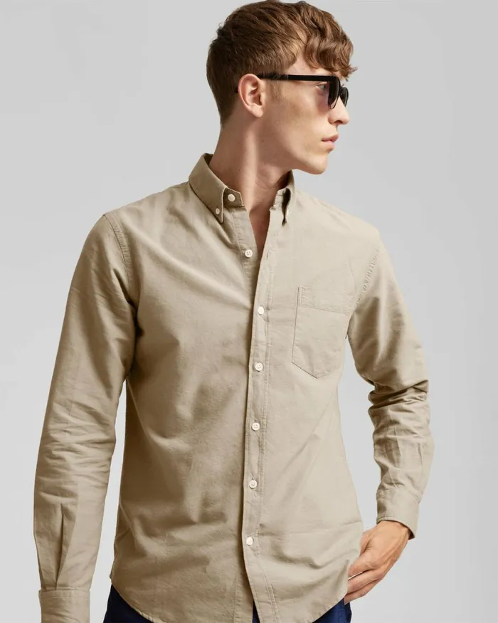Men Shirts Colorful Standard Organic Button Down Shirt Navy Blue