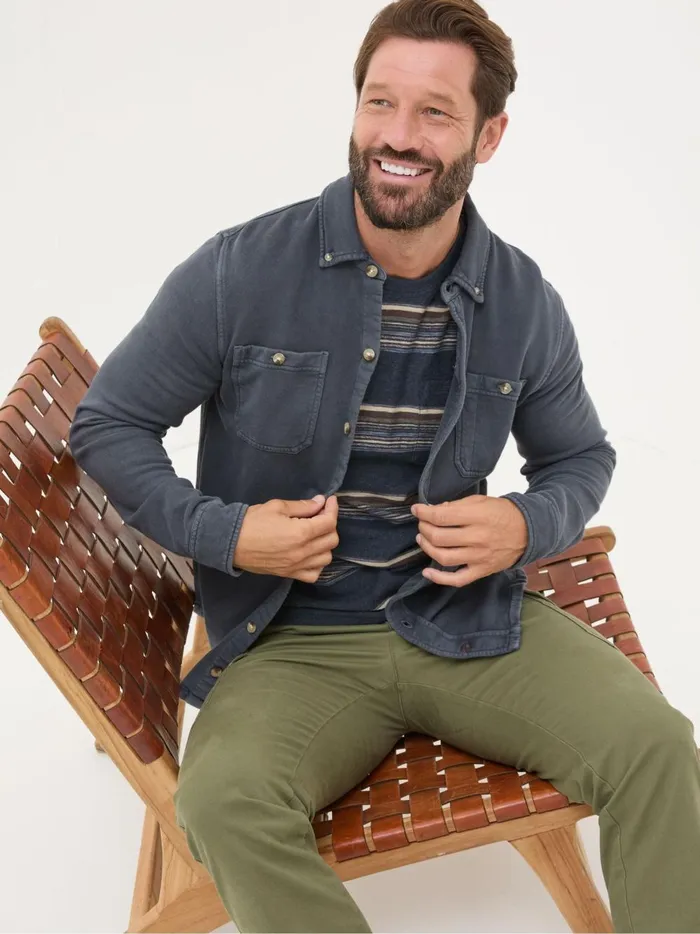Men Shirts Fat Face Petworth Blue Cotton Shirt