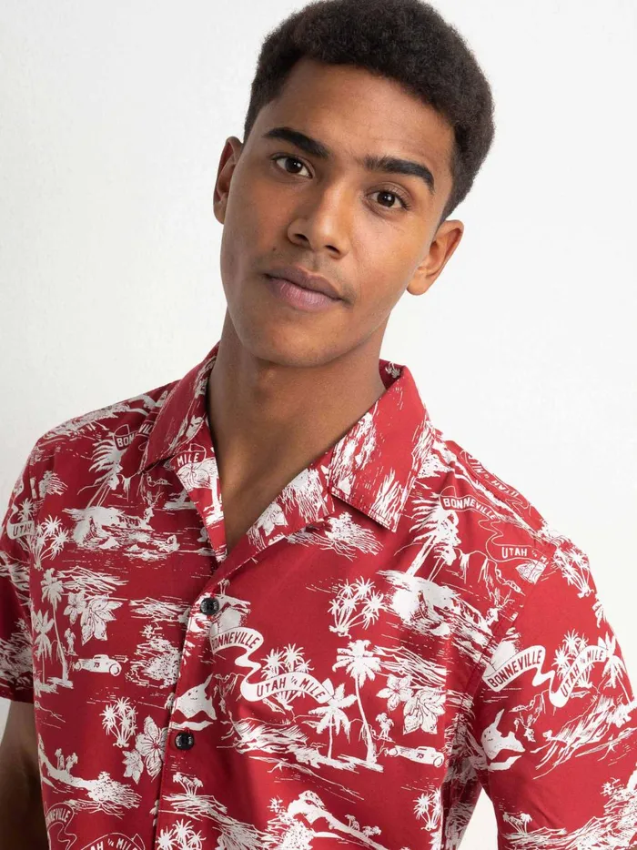 Men Shirts Petrol Industries Bonneville ShortSleeved Shirt Fire Red