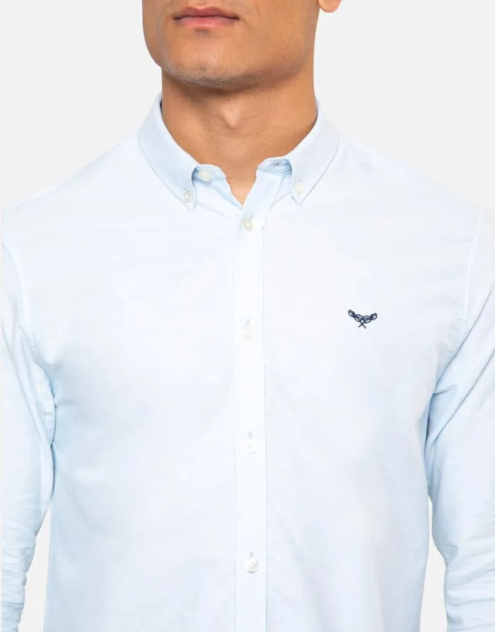 Men Sky Blue Cotton Long Sleeve Slim Fit Shirt Threadbare Shirts Men Sky Blue Cotton Long Sleeve Slim Fit Shirt Threadbare Shirts