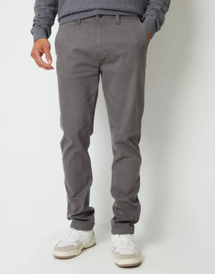 Men Slate Slim Fit Stretch Canvas Trousers Threadbare Chinos