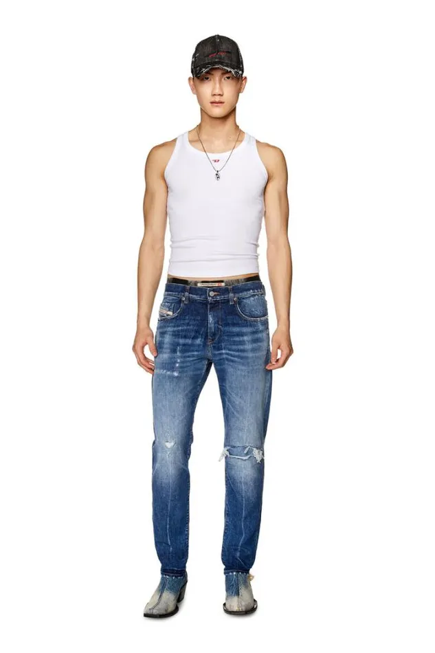 Men Slim Jeans 2019 DStrukt 09g15 Medium Blue Diesel Slim