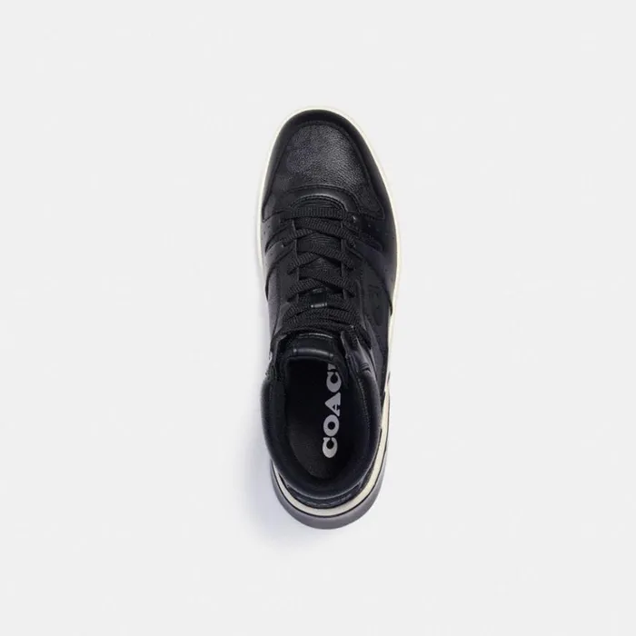 Men Sneakers Coach Citysole High Top Sneaker In Signature Canvas Charcoal Black