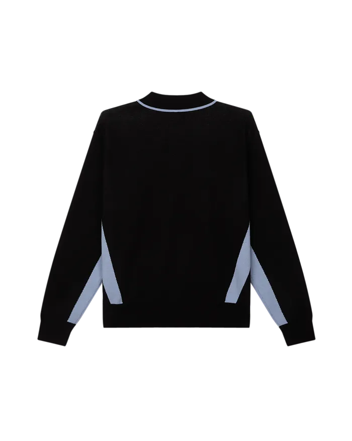 Men SOCCER POLO SWEATER Faded Black Multi SWEATERS OBEY Clothing
