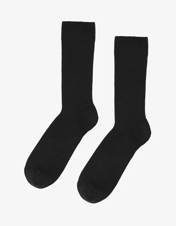 Men Socks and Colorful Standard Classic Organic Sock Deep Black