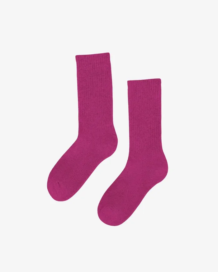 Men Socks and Colorful Standard Organic Active Sock Magenta Blaze