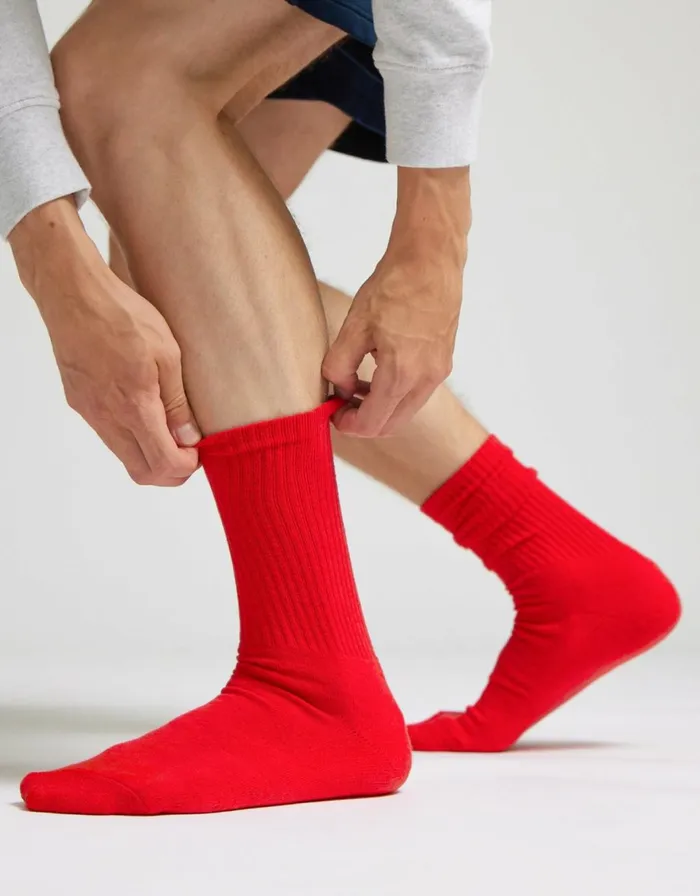 Men Socks and Colorful Standard Organic Active Sock Optical White