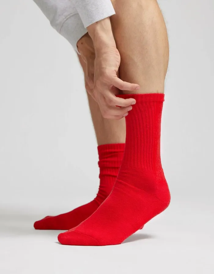 Men Socks and Colorful Standard Organic Active Sock Optical White