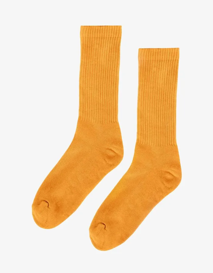 Men Socks and Colorful Standard Organic Active Sock Sunny Orange