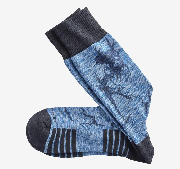 Men Space Dye Socks Blue Crackle JohnstonandMurphy Socks