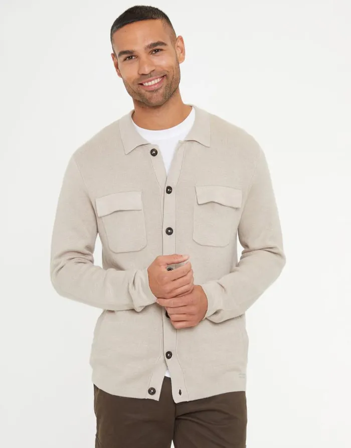 Men Stone Knitted Long Sleeve Shirt Threadbare Shirts Men Stone Knitted Long Sleeve Shirt Threadbare Shirts