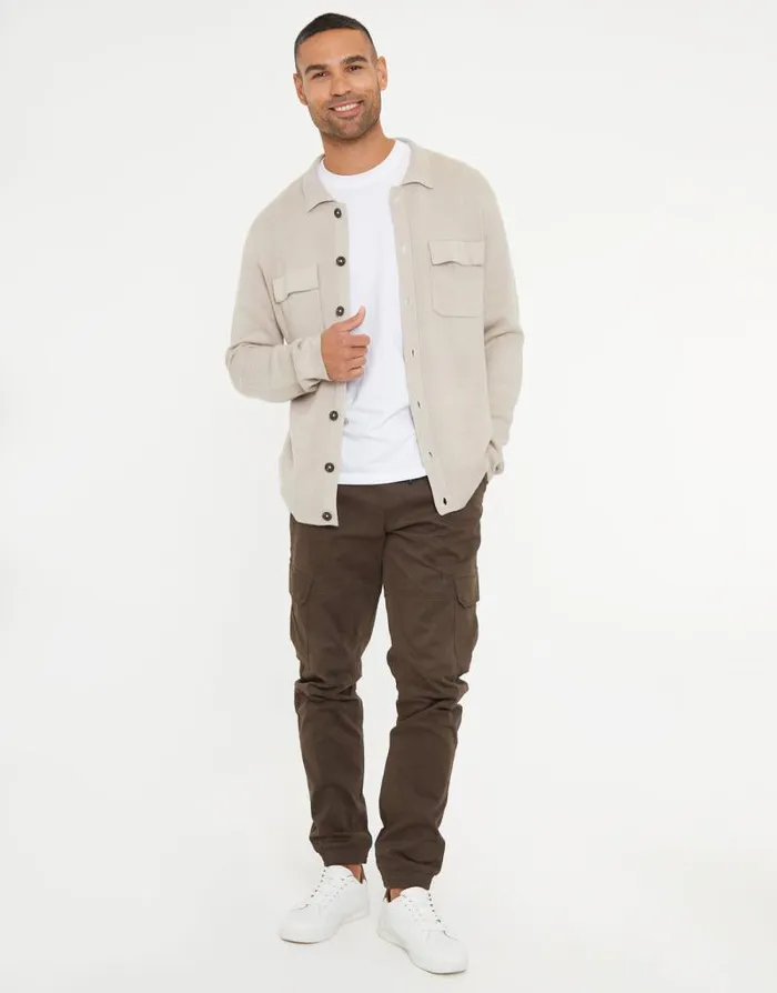 Men Stone Knitted Long Sleeve Shirt Threadbare Shirts Men Stone Knitted Long Sleeve Shirt Threadbare Shirts