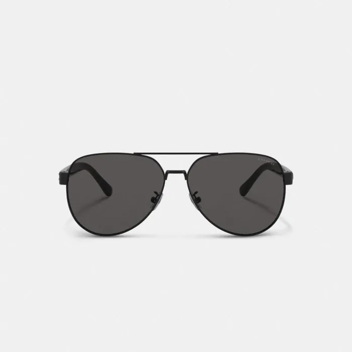 Men Sunglasses Coach Wire Frame Pilot Sunglasses Matte Black