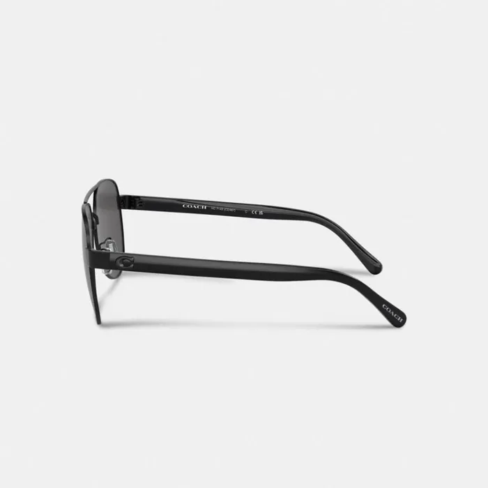 Men Sunglasses Coach Wire Frame Pilot Sunglasses Matte Black