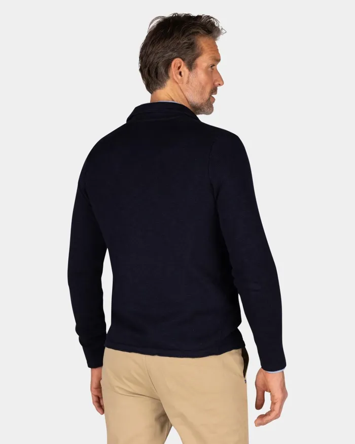 Men Sweatshirts NZA New Zealand Auckland Dark Blue Cotton Overshirt 8211 Midnight Navy