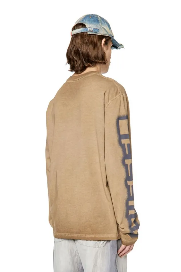 Men TCraneLsH2 Light Brown Diesel Tshirts Men TCraneLsH2 Light Brown Diesel Tshirts