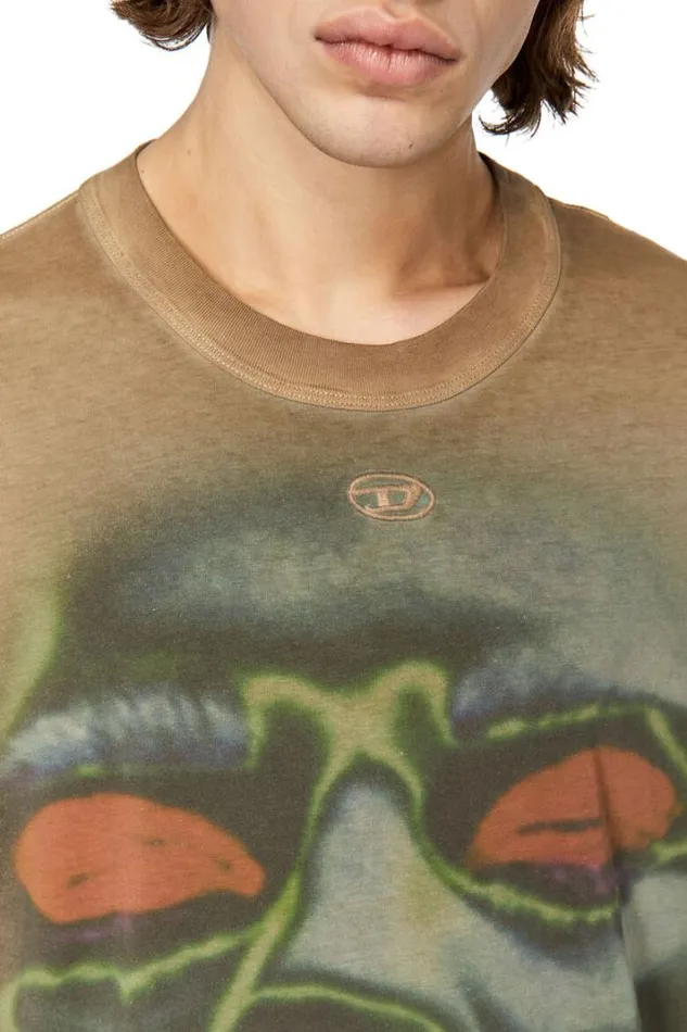 Men TCraneLsH2 Light Brown Diesel Tshirts Men TCraneLsH2 Light Brown Diesel Tshirts