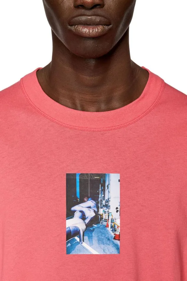 Men TCraneLsL2 Pink Diesel Tshirts Men TCraneLsL2 Pink Diesel Tshirts