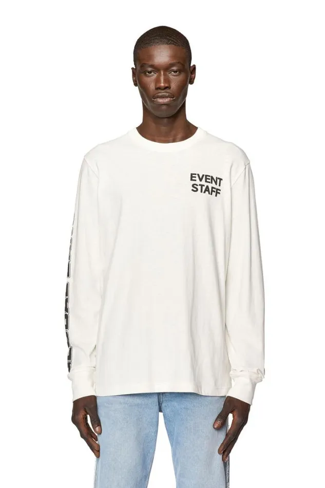 Men TJustLsL3 White Diesel Tshirts Men TJustLsL3 White Diesel Tshirts