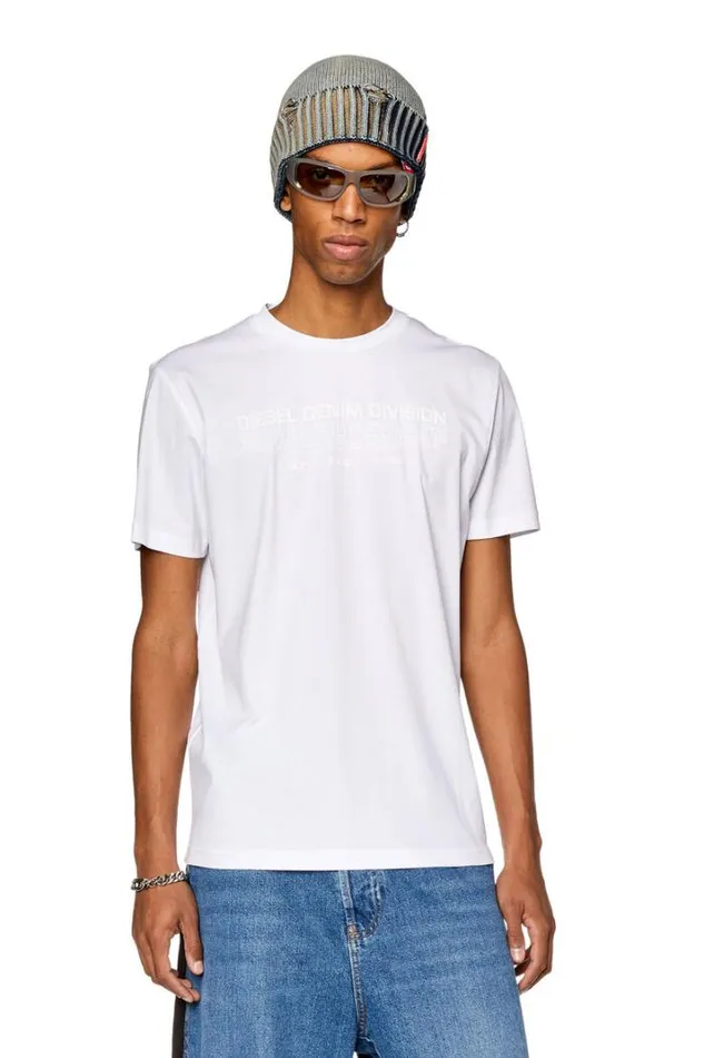 Men TMiegorL12 White Diesel Tshirts Men TMiegorL12 White Diesel Tshirts