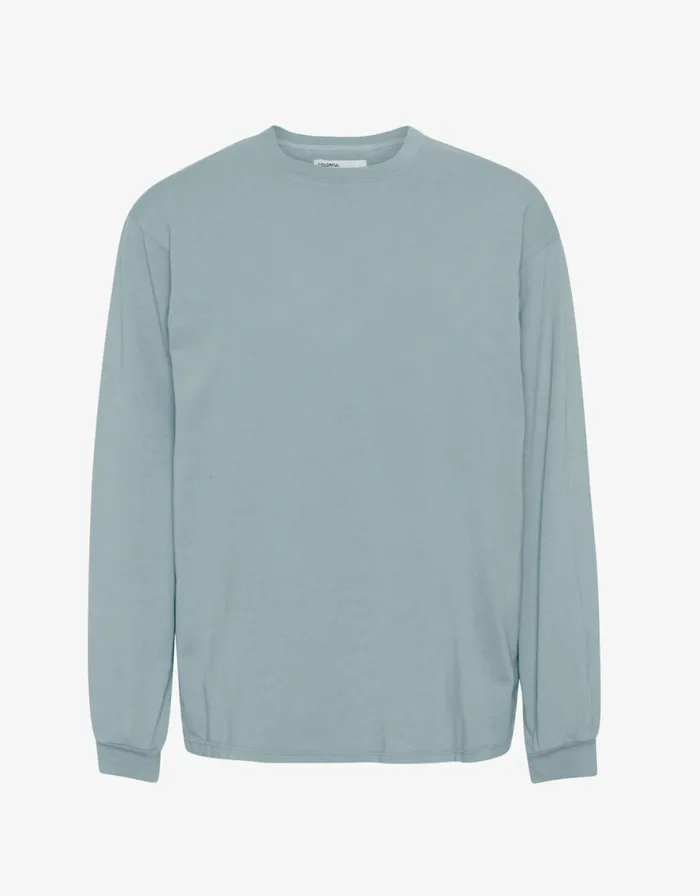 Men TShirts Colorful Standard Oversized Organic LS TShirt Steel Blue
