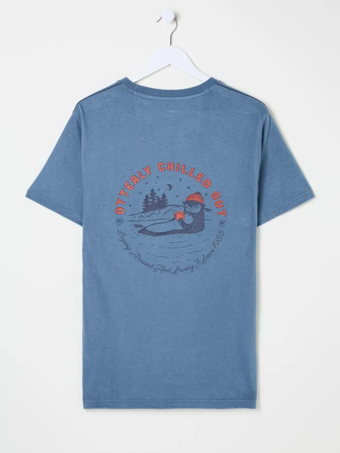Men TShirts Fat Face Light Blue Otterley Chilled TShirt Men TShirts Fat Face Light Blue Otterley Chilled TShirt