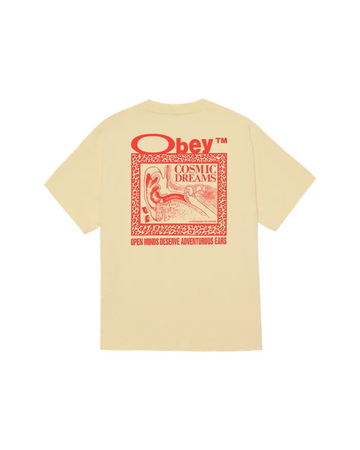 Men TSHIRTS OBEY Clothing COSMIC DREAMS CLASSIC TSHIRT Pale Yellow