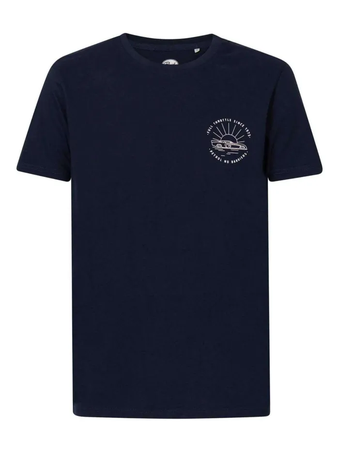 Men TShirts Petrol Industries Full Throttle TShirt Midnight Navy