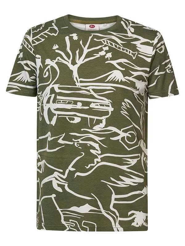 Men TShirts Petrol Industries TShirt With AllOver Print Dusty Army