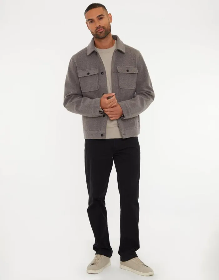 Men Taupe Marl Brushed Button Up Shacket Threadbare Jackets Men Taupe Marl Brushed Button Up Shacket Threadbare Jackets