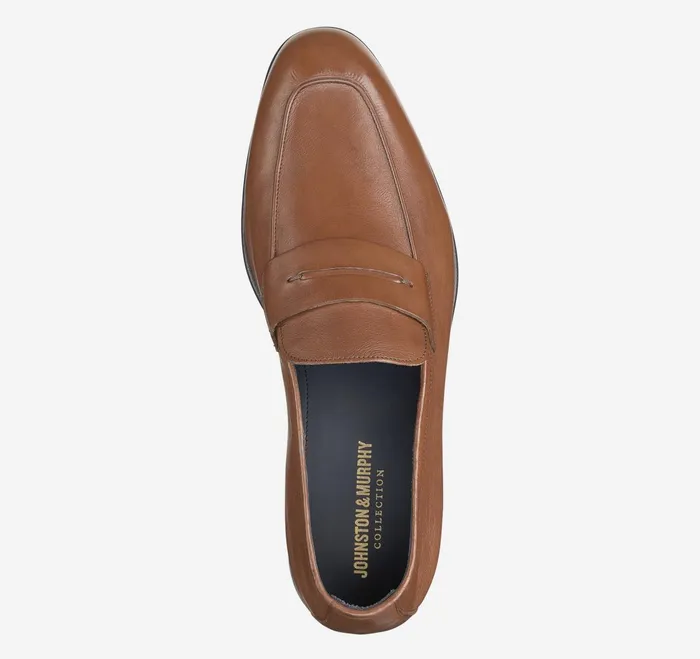 Men Taylor Penny Loafer Tan Italian Calfskin JohnstonandMurphy SlipOns and Loafers Men Taylor Penny Loafer Tan Italian Calfskin JohnstonandMurphy SlipOns and Loafers