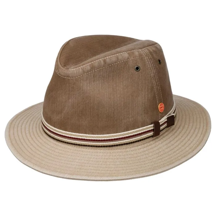 Men Traveler Hats Mayser Menowin Twotone Fabric Hat Khaki